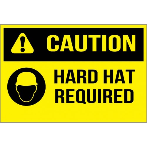 Caution - Hard Hat Required Sign